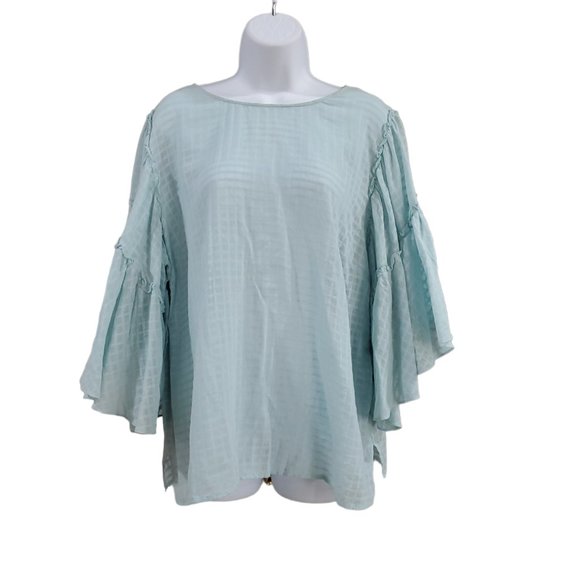 VINCE CAMUTO 3/4 Flutter Bell Sleeve Top Size 1X - Picture 1 of 9